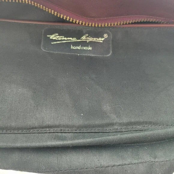 Vintage Etienne Aigner Burgundy Dark Red Leather Shoulder Bag Purse 12x8" - Picture 8 of 15